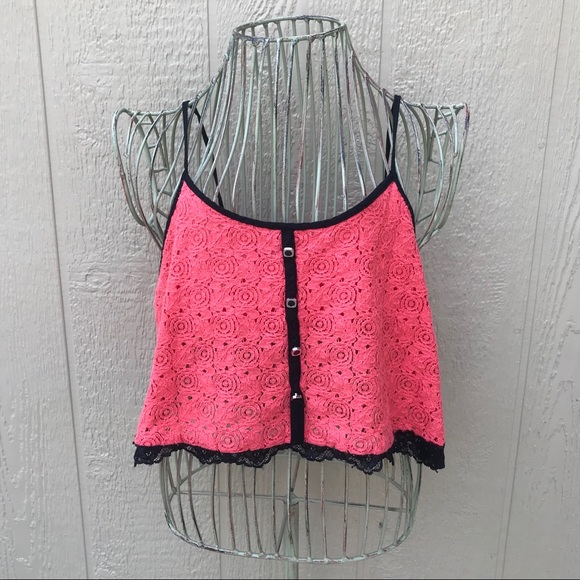 Love Culture Peach Pink Spaghetti Crop Tank Top L - Picture 2 of 8